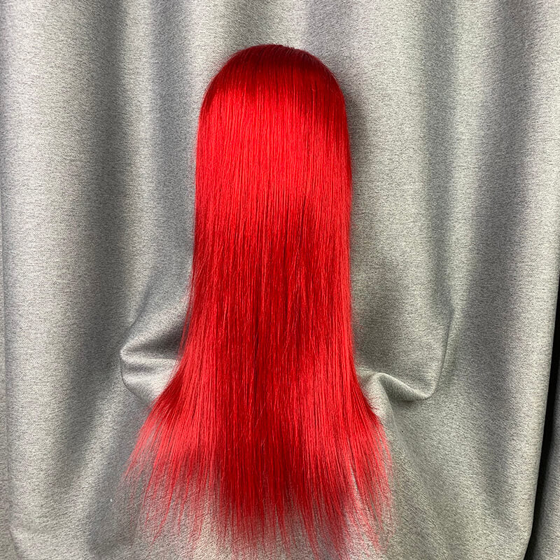 Red Wig 13x4 Lace Frontal Wig Human Hair Wig Straight