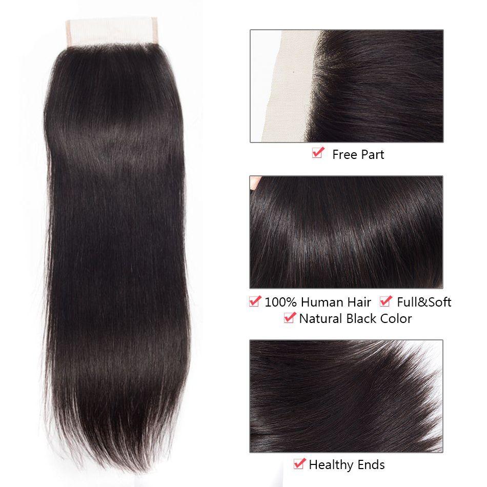 Transparent 4X4 Lace Closure Straight Hair