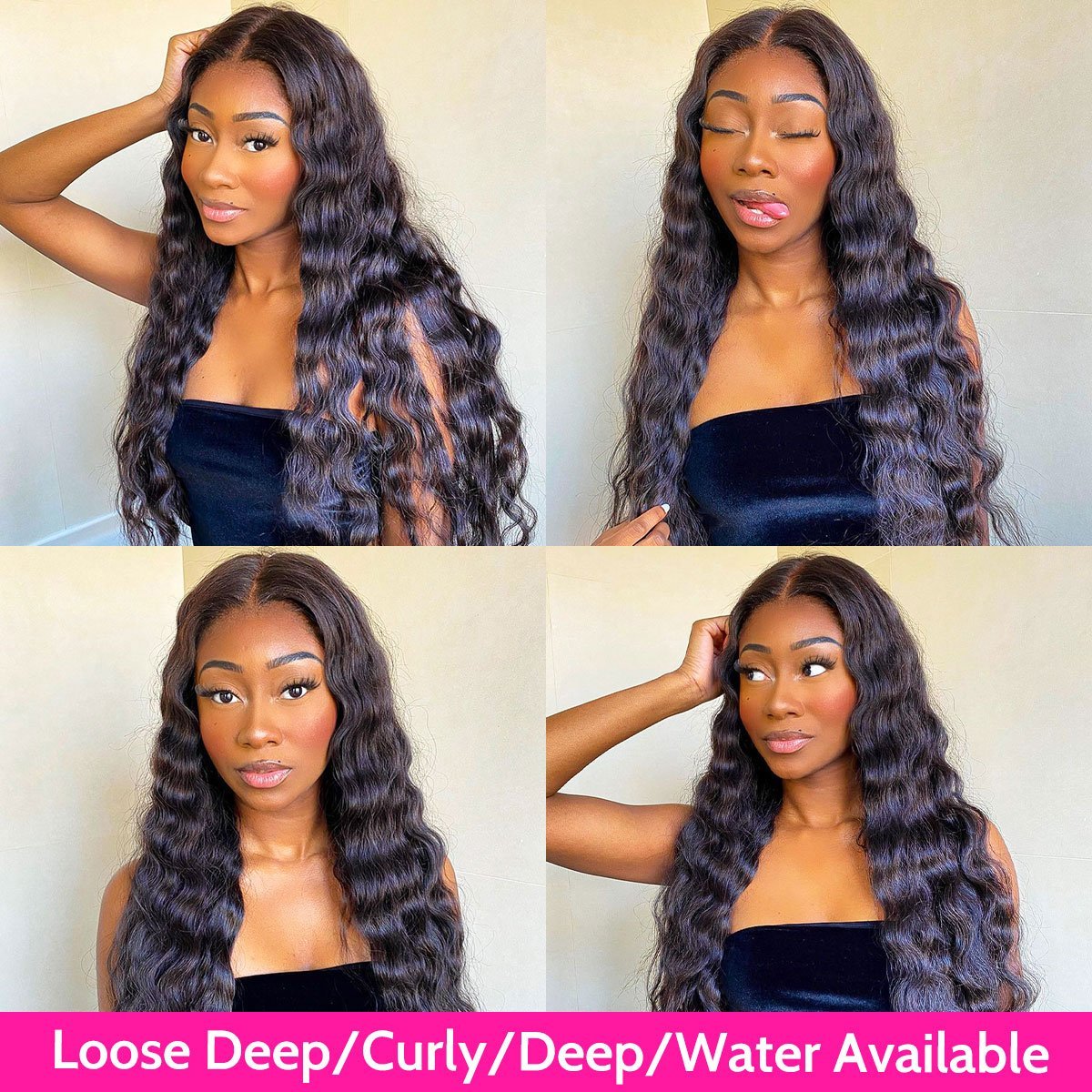 5×5 Lace Closure Wigs Loose Deep