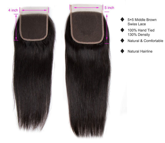 5×5 Straight Hair Lace Closure