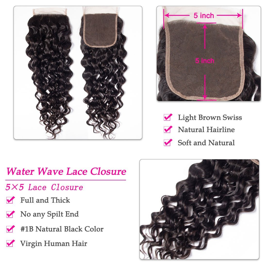 5×5 Water Wave Lace Closure