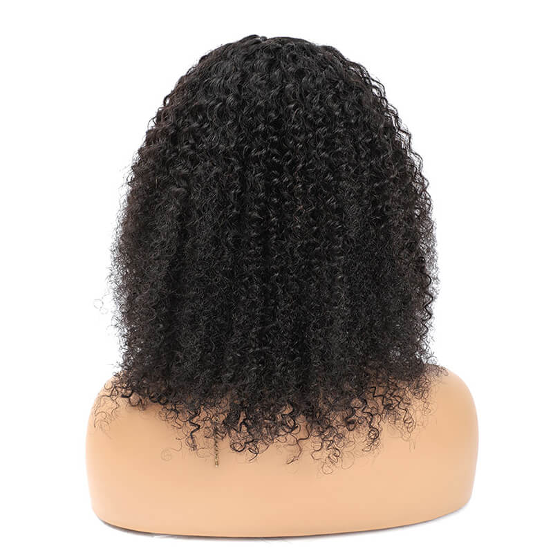 Bang Wig 100% Human Hair Curly Short Wigs High Quality