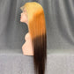 Ombre Wig 180% Density Straight 613-4-1b Color Human Hair Wig
