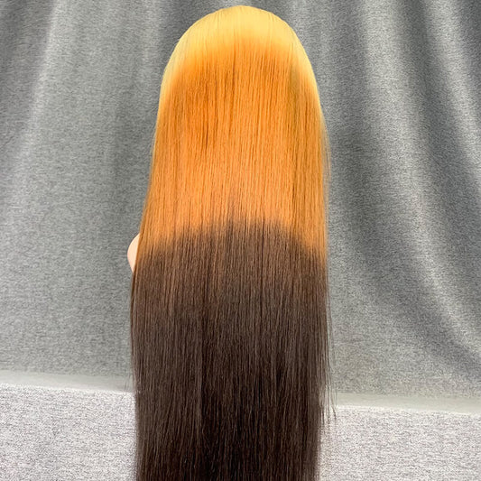 Ombre Wig 180% Density Straight 613-4-1b Color Human Hair Wig