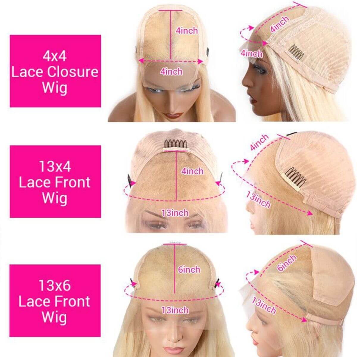 613 Blonde Straight Human Hair 13x4 Lace Frontal Wig