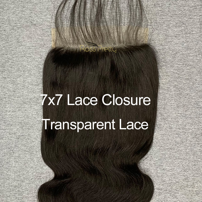 Body Wave Hair 7x7 Lace Closure With Baby Hair 100% Human Hair