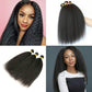 Kinky Straight Hair 4 Bundles Peruvian Kinky Straight Human Hair Weave