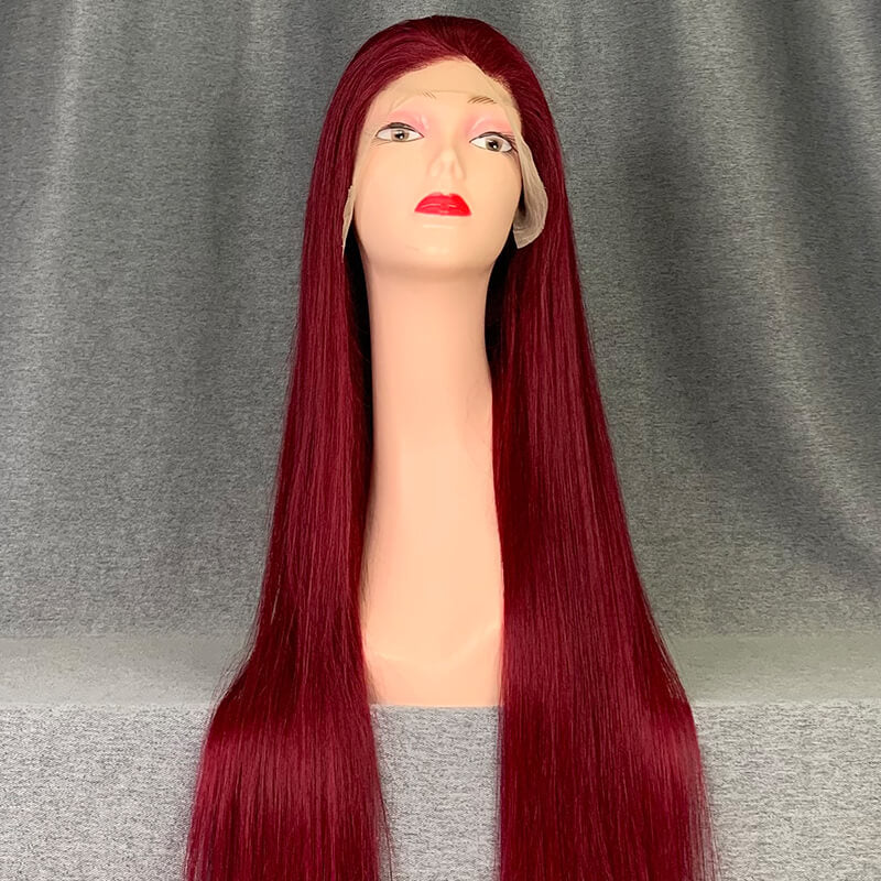 99j Color 13X4 Lace Wig 180% Density Straight Color Wig Human Hair Wig