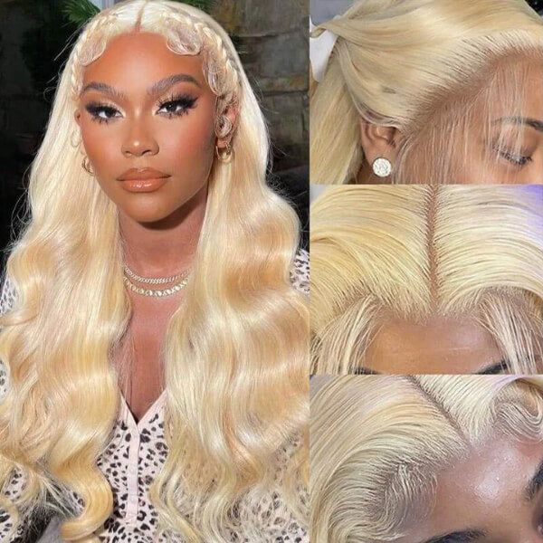 13X4 HD Lace Front Wigs 180% Density  613 Blonde Brazilian Body Wave Wigs