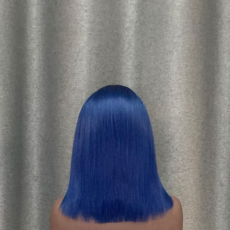 Blue Bob Wig 12 inch 13x4 Lace Front Human Hair