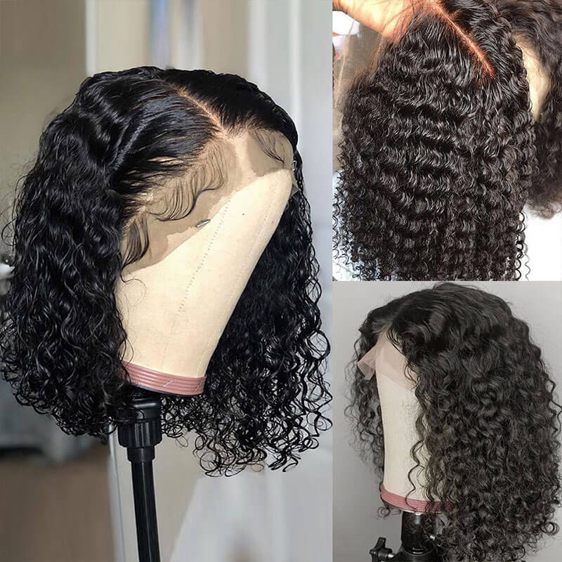 Short Wig Deep Wave 13X4 Lace Frontal Wigs Bob Wig