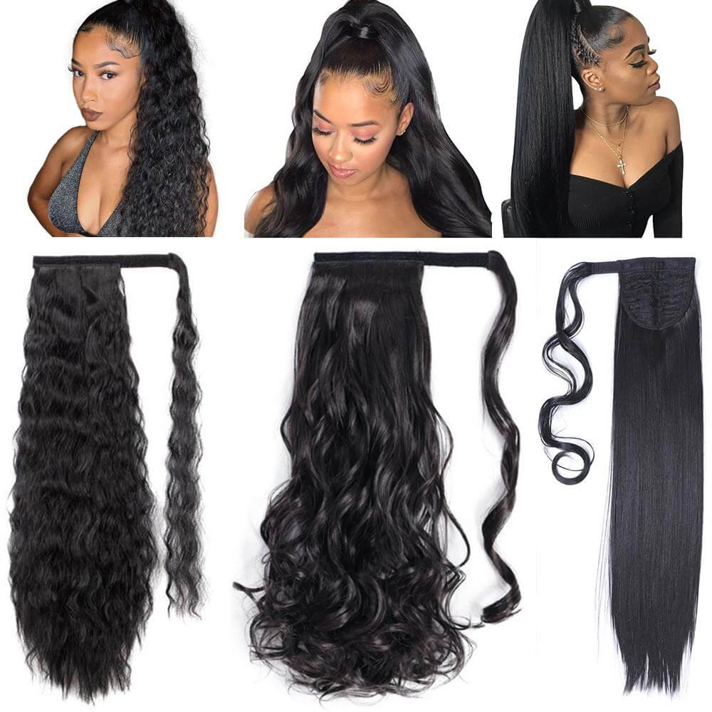 Ponytail Hair Straight/ Body Wave/ Natural Wave/ Jerry Curly/ Kinky Straight 100% Human Hair