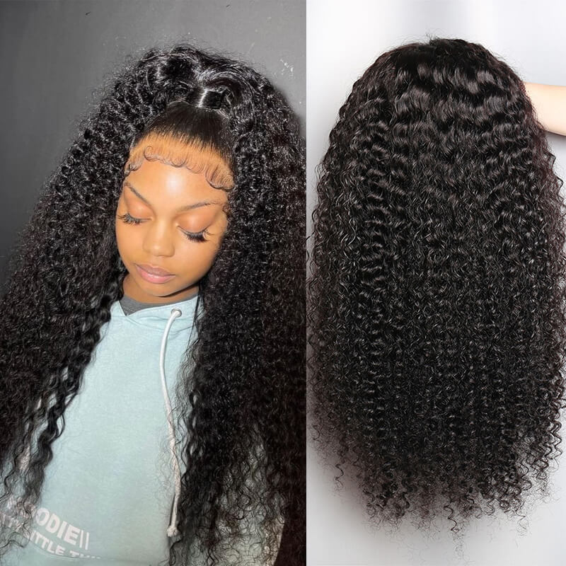 Jerry Curly 13×4 HD Lace Front Wigs Brazilian Virgin Hair Lace Wigs