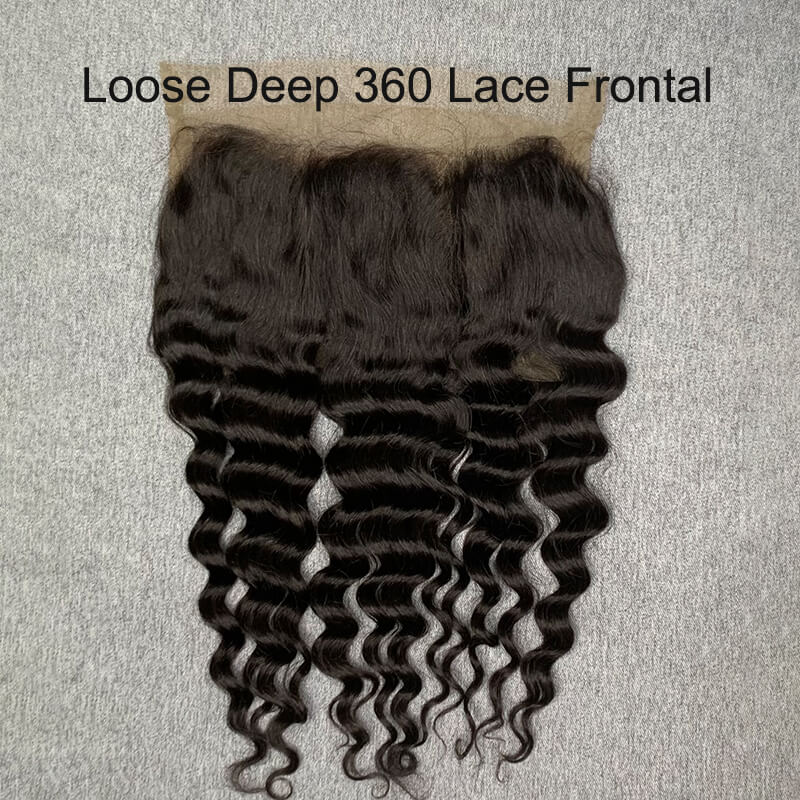 360 Lace Frontal Loose Deep Wave 10-20 Inch Human Hair