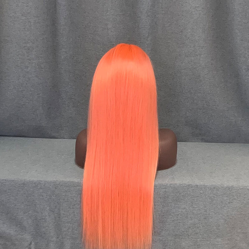 Pink Color Hair Lace Front Wig Straight