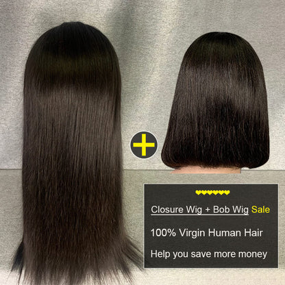 2 Wigs Sale: 13X4 Lace Frontal Bob Wig+Closure Wig Deal Just $229