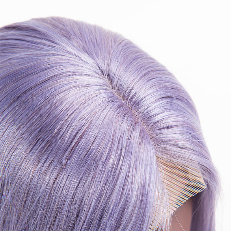 T Lace Bob Straight Purple Color Middle Part Wig Human Hair Wig