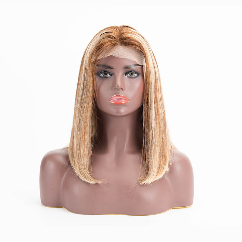 T Lace Bob Straight Hair 6/6/613 Color Middle Part Wig Human Hair Wig