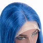 T Lace Bob Straight Blue Color Middle Part Wig Human Hair Wig