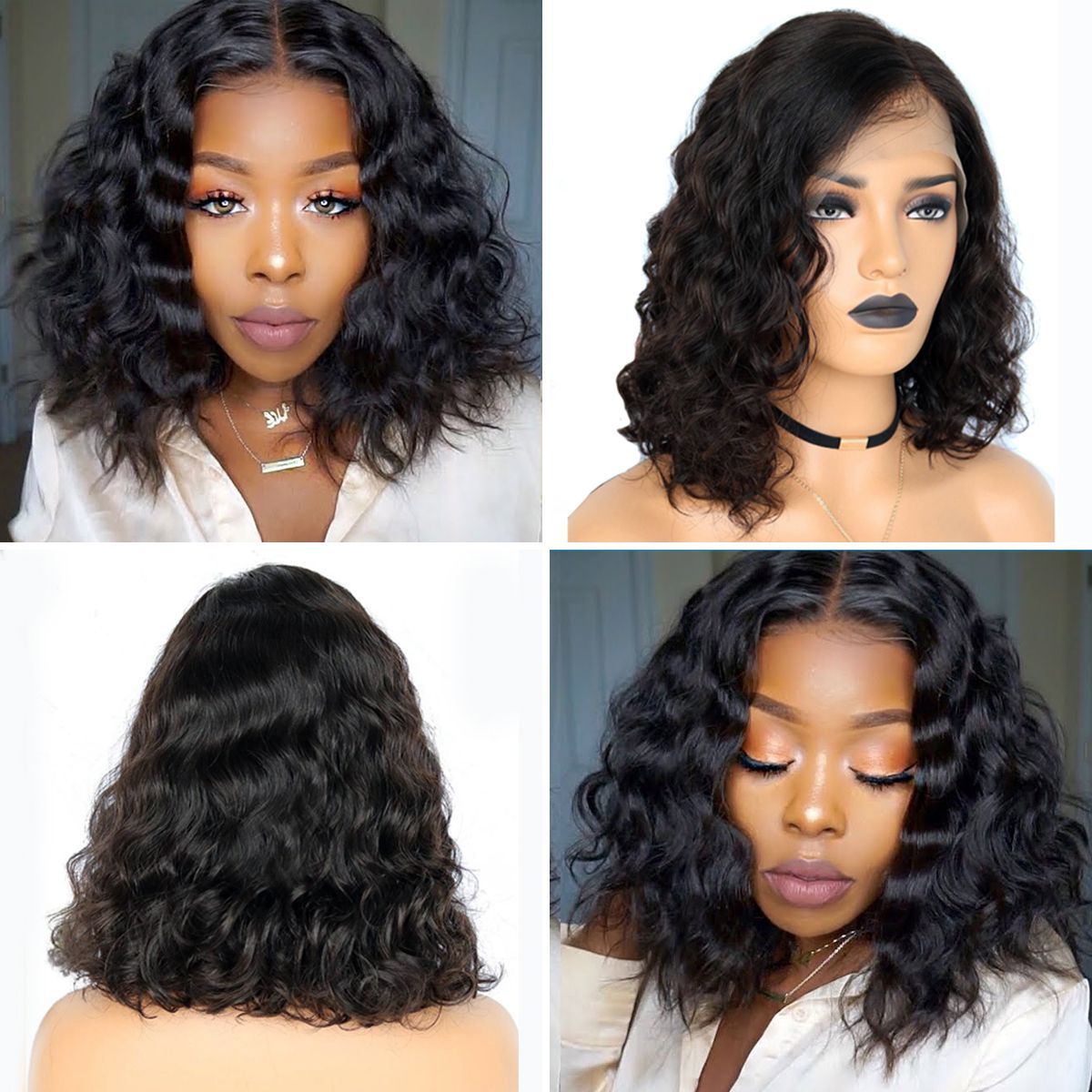 Bob Wig Loose Deep Wave 13×4 Lace Front Wigs 180% Density 