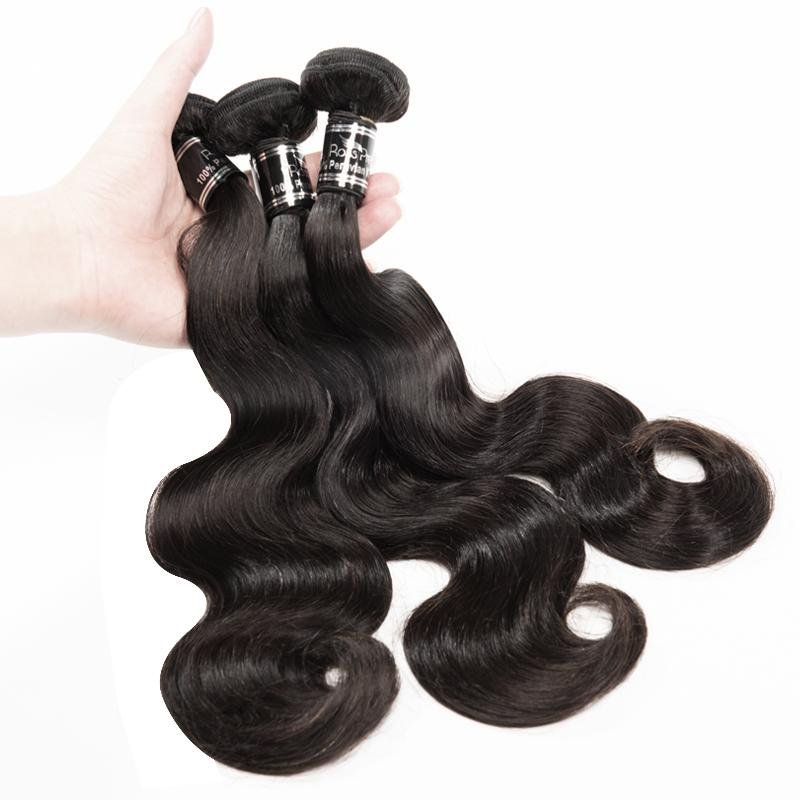 Body Wave 3 Bundles With Closure Brazilian Human Hair Body Closure - Ross Pretty Hair Official