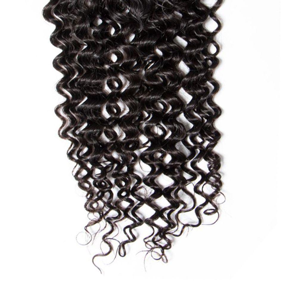 Brazilian 4*4 Curly Wave Lace Closure Human Hair Extensions - Ross Pretty Hair Official