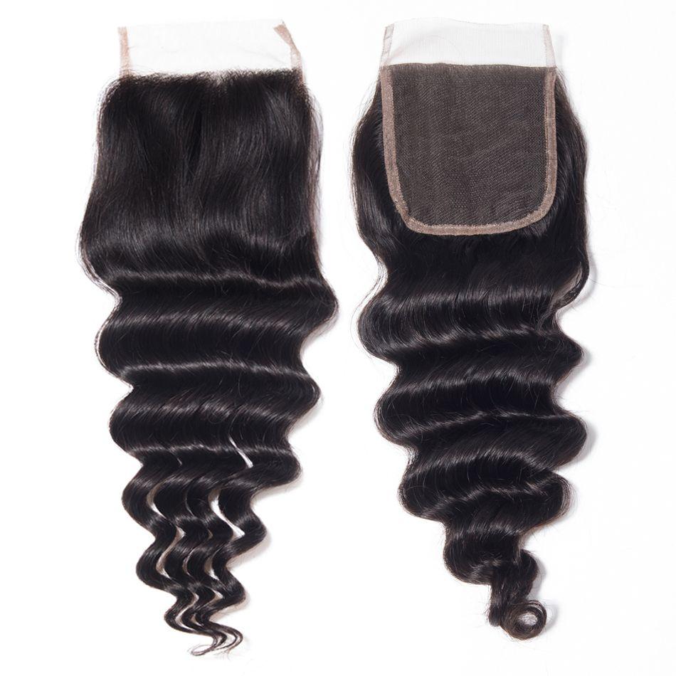 Brazilian Loose Wave 3 Bundles With Lace Closure 100% Remy Human Hair Weave - Ross Pretty Hair Official