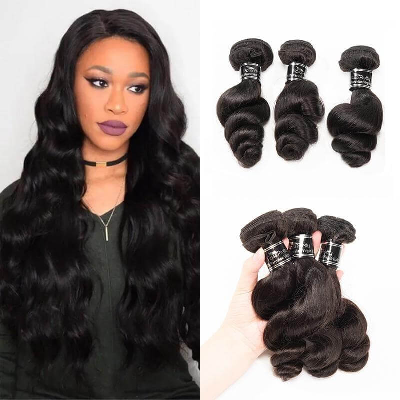 Brazilian Loose Wave Bundles High Quality Virgin Hair 3 Bundles Loose Wave Curly