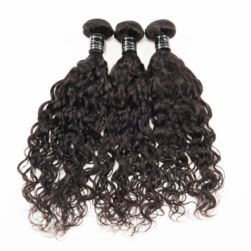 Virgin Hair 3 Bundles Peruvian Water Wave Wet And Wavy Human Hair Weave Bundles