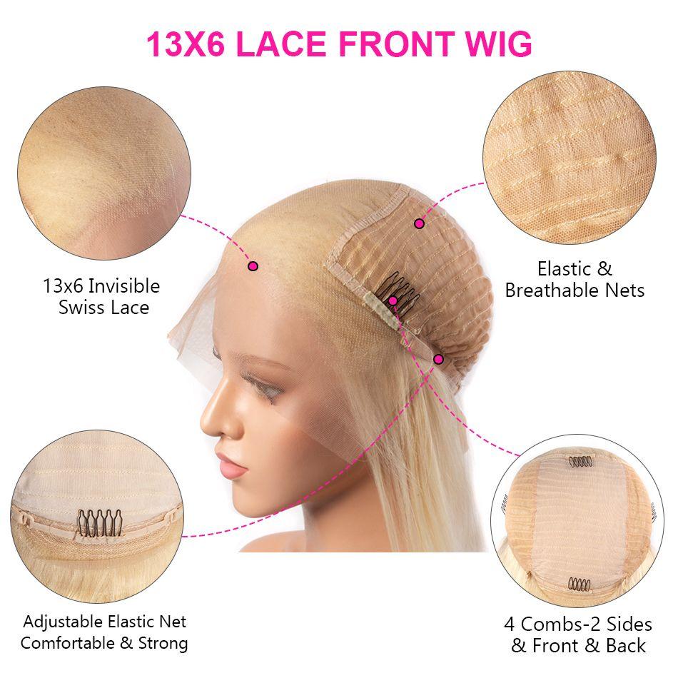 613 Blonde Short Bob Wigs Straight