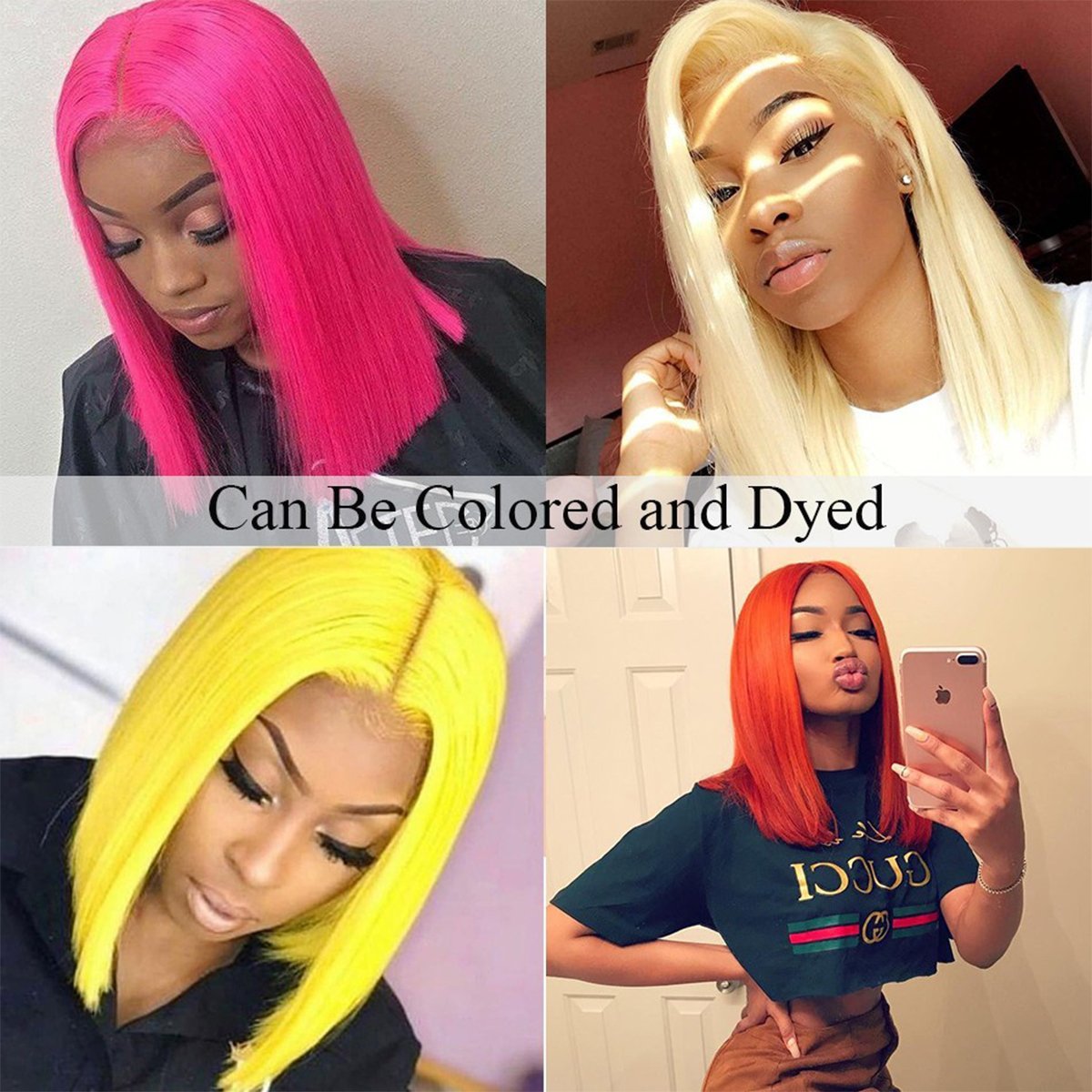 613 Blonde Short Bob Wigs Straight