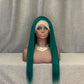 Green Color Wig Human Hair Straight 13x4 Lace Front Wig