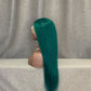 Green Color Wig Human Hair Straight 13x4 Lace Front Wig