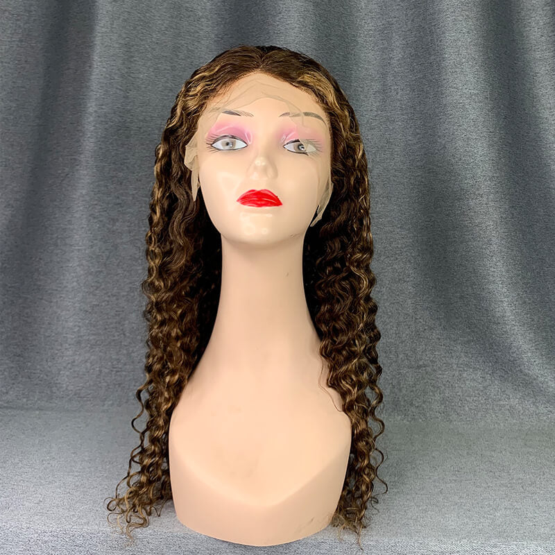 Highlight Wig 180% Density Deep Wave Human Hair Wig