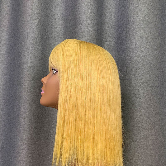 613 Blonde Bang Wig Short Bob Wig Straight Hair