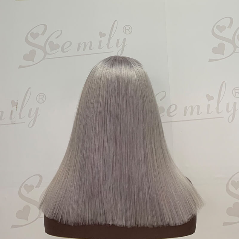 Grey Bob Wig Human Hair 10-16 Inch 13x4 Lace Front Wig