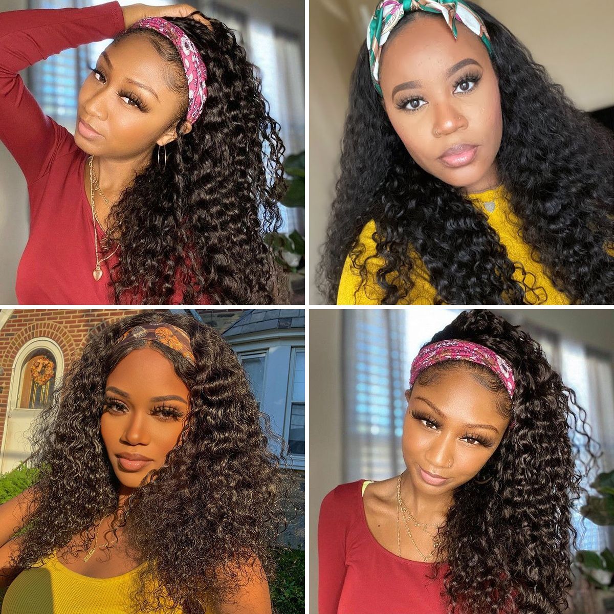 Headband Hair Wig Deep Wave