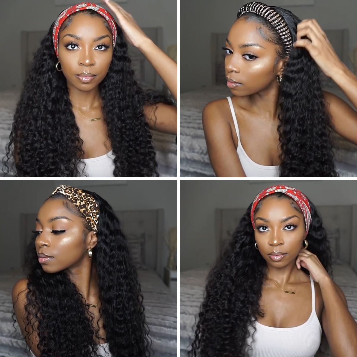 Headband Hair Wig Deep Wave