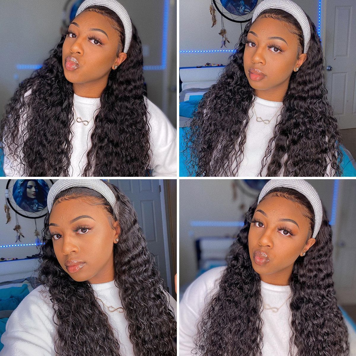 Headband Hair Wig Deep Wave