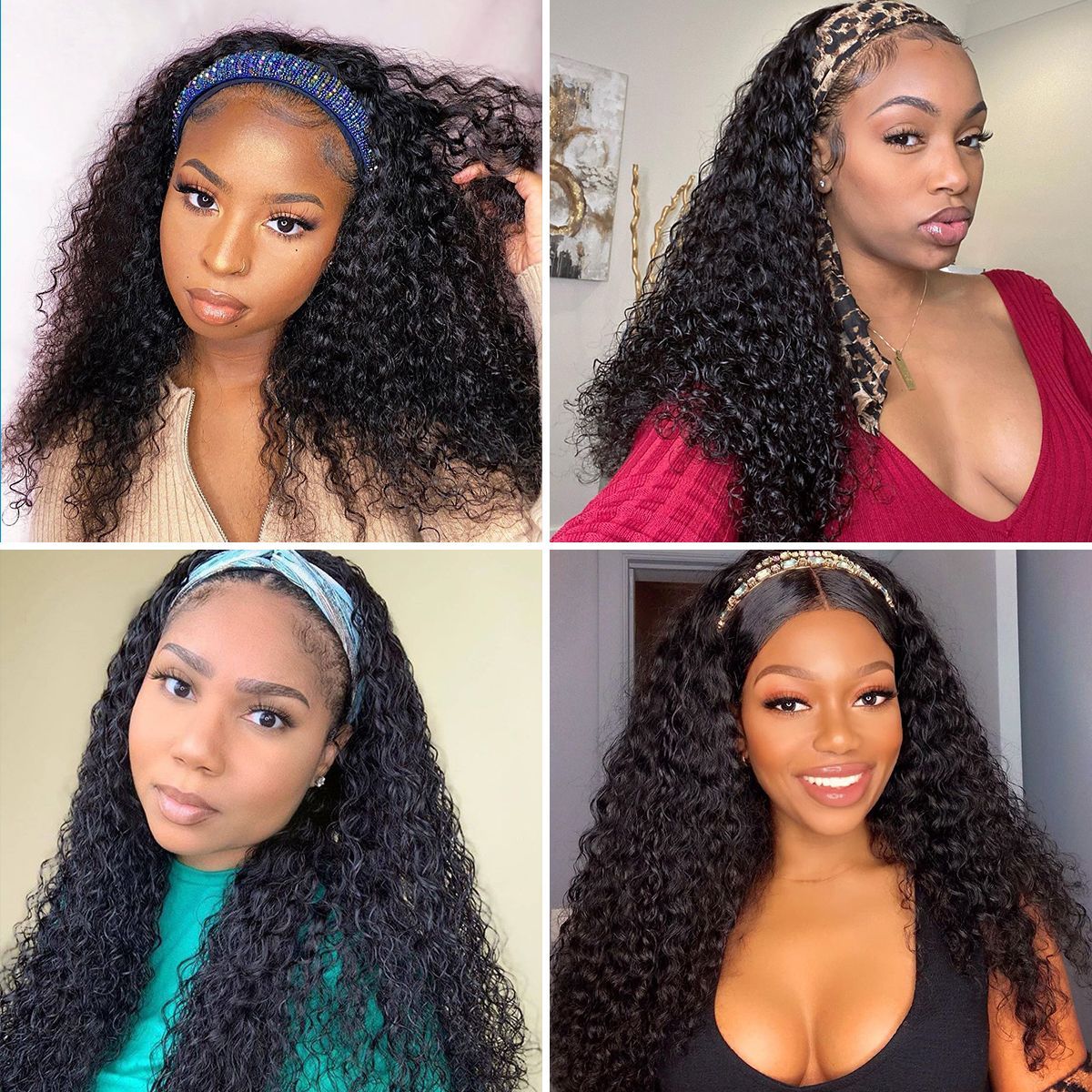 Headband Hair Wig Kinky Curly 