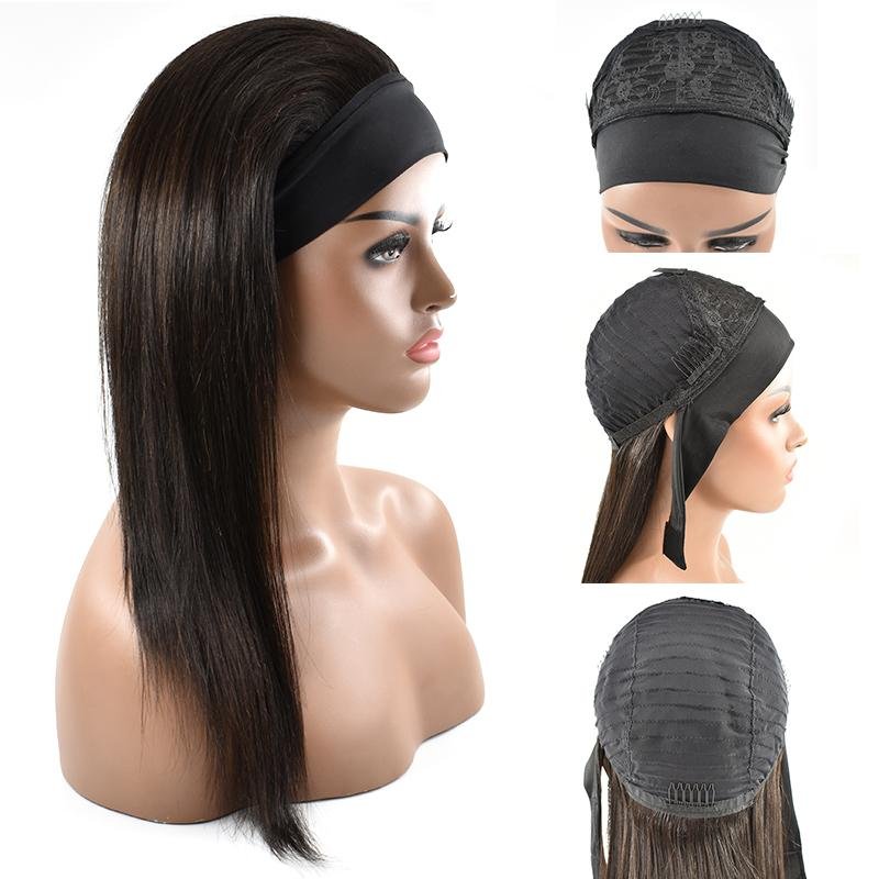 Headband Wig Straight Human Hair Wigs - Ross Pretty Hair