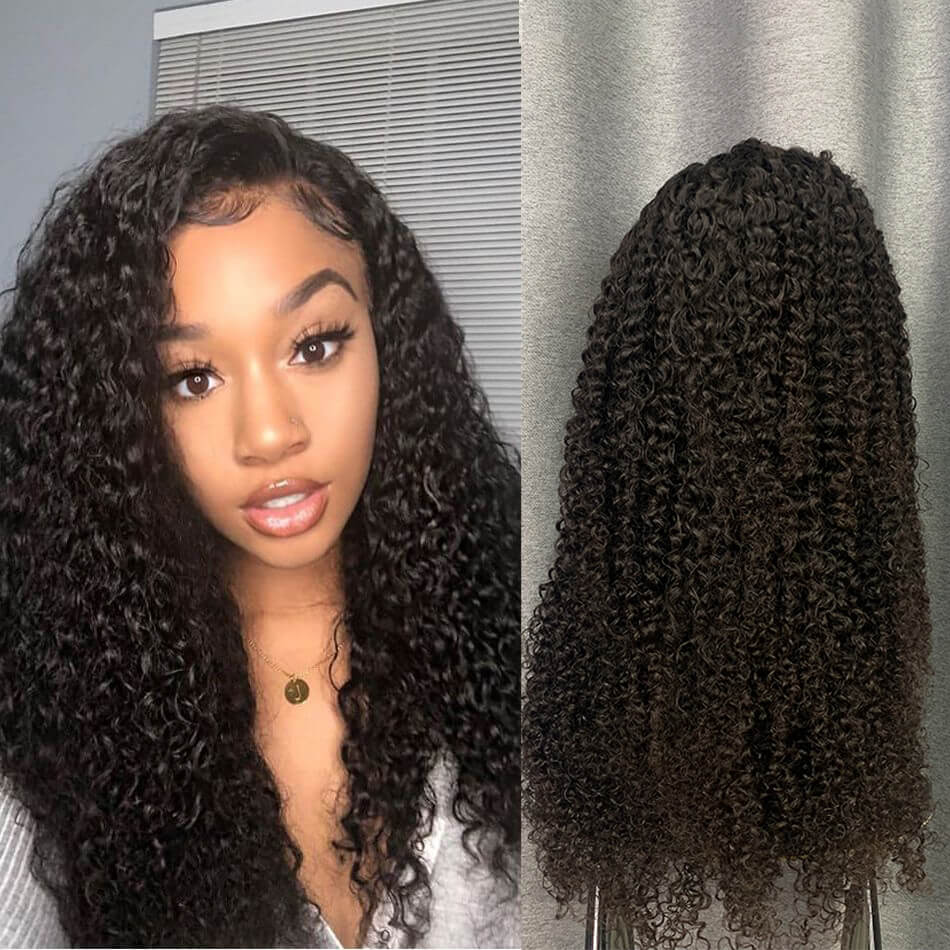 180% Density Jerry Curly 13x4 Lace Frontal Wig Human Hair