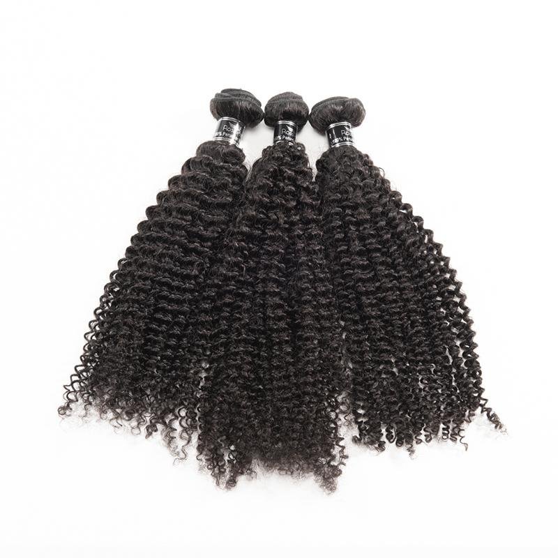 Kinky Curly Hair 3 Bundles With Closure Brazilian 100% Virgin Human Hair Bundles - Ross Pretty Hair Official