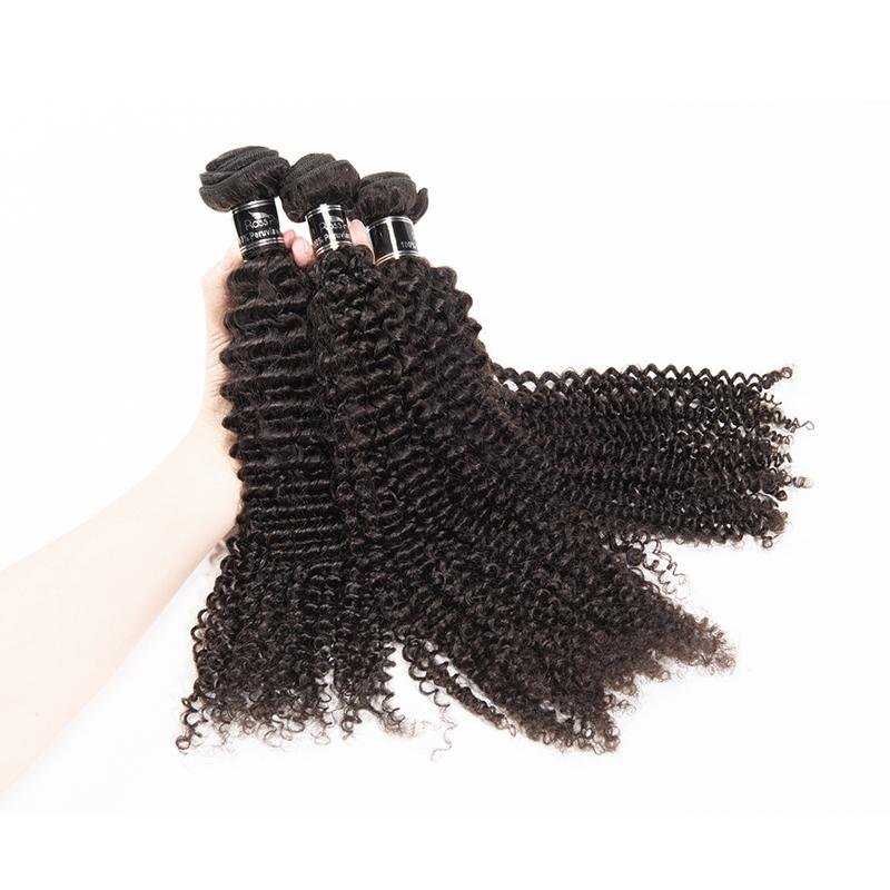 Kinky Curly Hair 3 Bundles With Closure Brazilian 100% Virgin Human Hair Bundles - Ross Pretty Hair Official