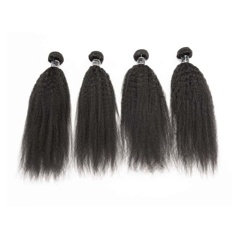 Brazilian Kinky Straight Hair 4 Bundles Deal Mink Brazilian Hair Yaki Straight Human Hair Weave