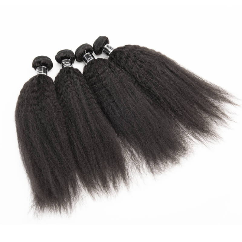 Brazilian Kinky Straight Hair 4 Bundles Deal Mink Brazilian Hair Yaki Straight Human Hair Weave