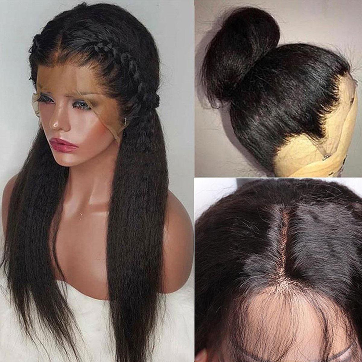 Kinky Straight 13×4 Lace Front Wigs