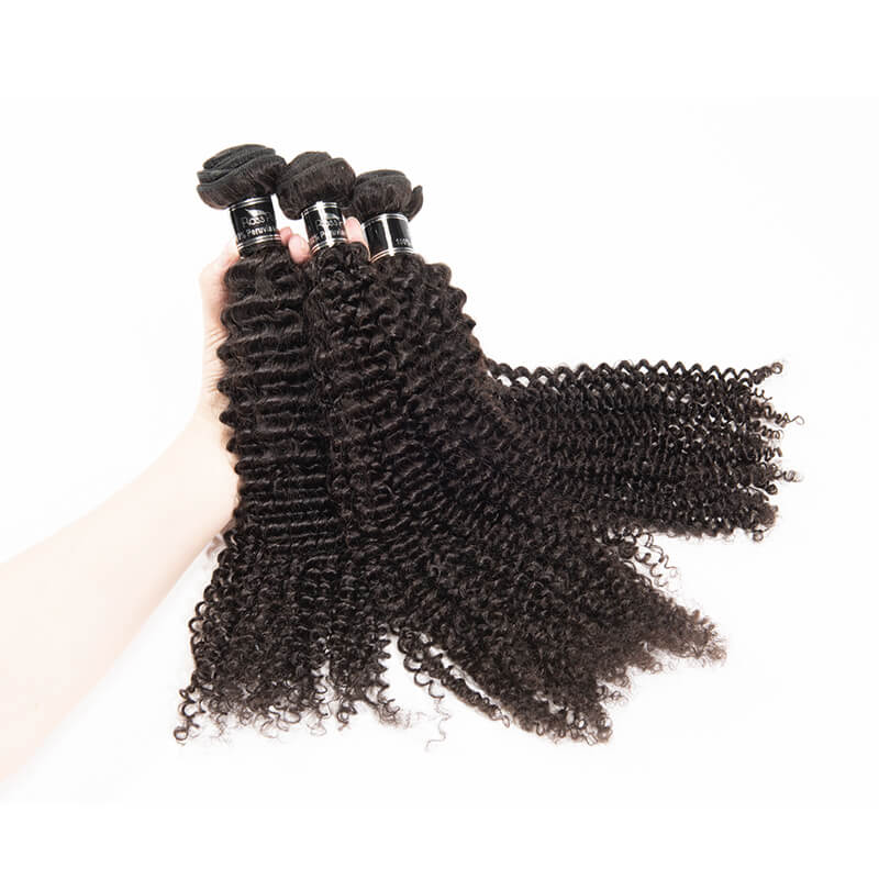 Brazilian Kinky Curly Hair 3 Bundles 100% Virgin Hair Weave Natural Color