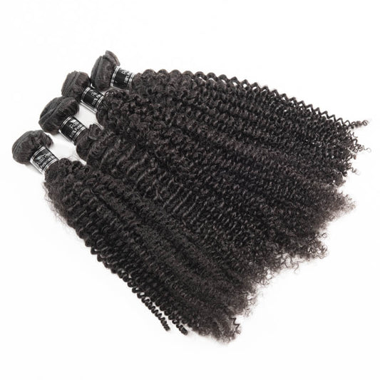 Virgin Hair Extension 4 Bundles Peruvian Kinky Curly Human Hair