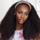 Kinky Curly High Density 200% Full Head Wig Thick Hair Headband Hair Wig